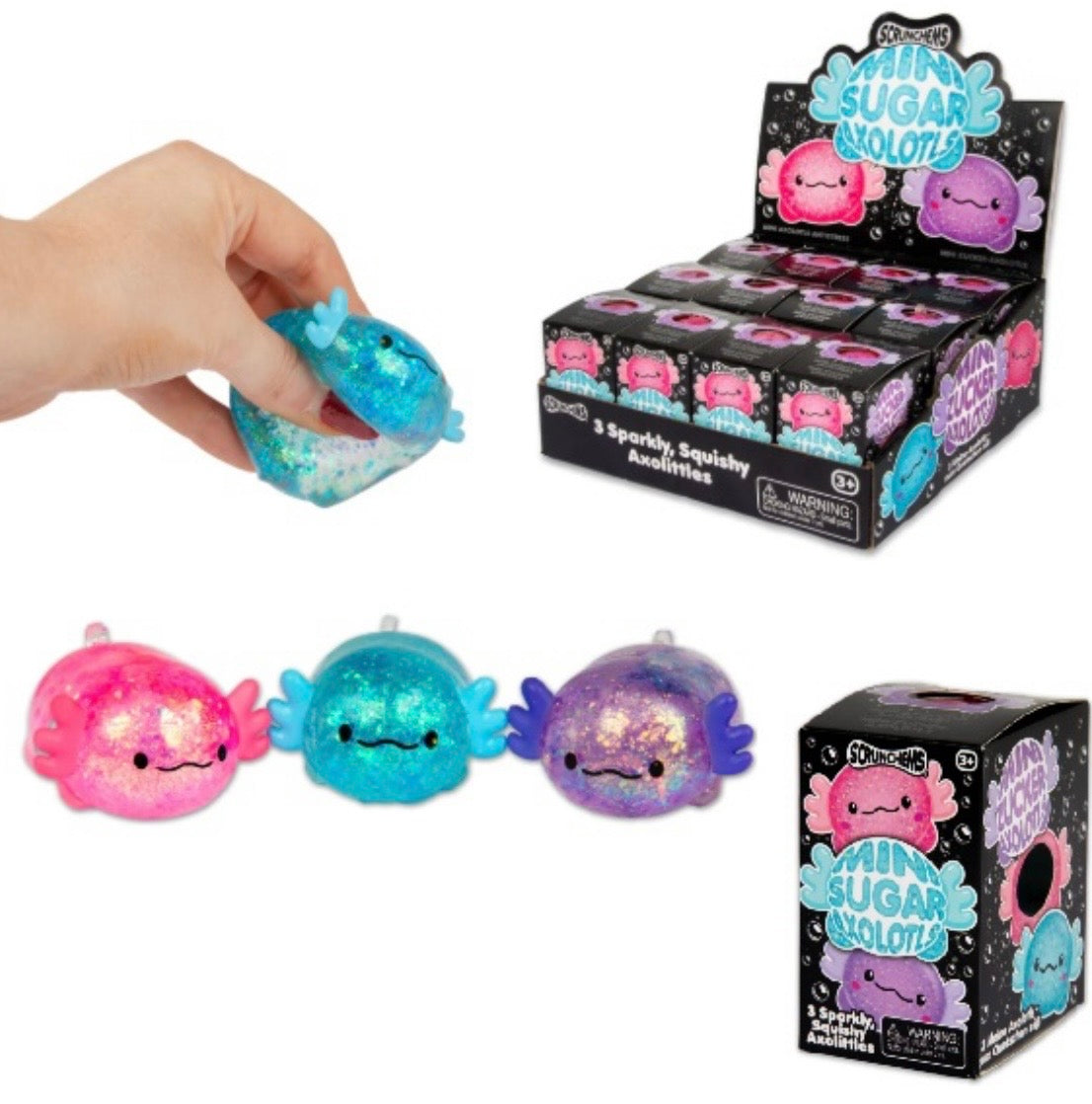 Scrunchems Mini Sugar Axolotl 3 Pack