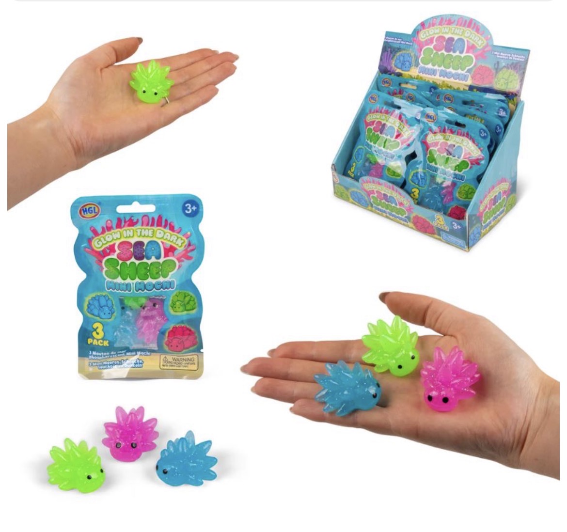 HGL Glow In The Dark Mini Sea Sheep 3 Pack
