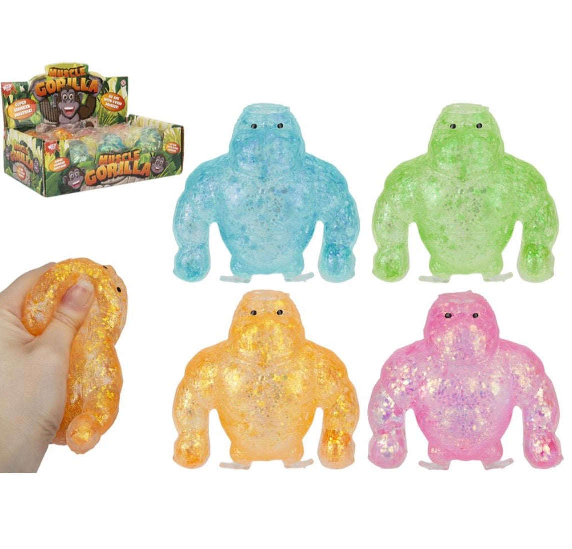 Glitter Sugar Maltose Gorilla Squishy 9cm